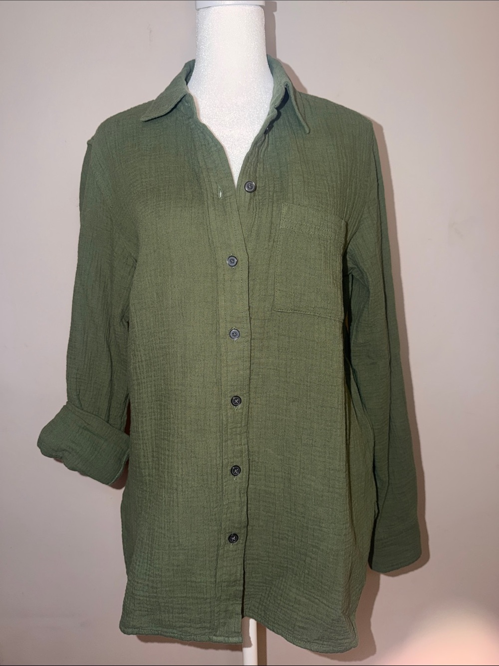 J. Crew Factory Gauze 100% Cotton Button-Down Shirt